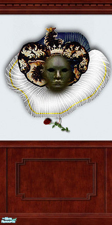 Sims 2 — Wallmask - 2 (Wallpaper) by artrui — It\'s my design of old theater mask. The wood wall is also suitable with