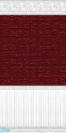 Sims 2 — Course Red Wallpapers - With Skirting by foxysensei — Dramatic red wallpapers, with painted white wooden