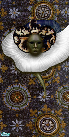 Sims 2 — Wallmask - deedblue 1 (wallpaper) by artrui — It\'s my design of theater mask on walls.