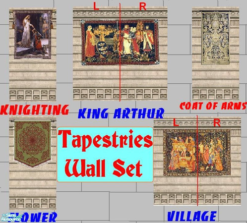Sims 2 — Beautiful Wall Tapestry Set by ad27 — 