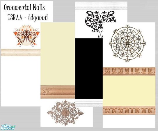 Sims 2 — Ornamental Designs by tdyannd — A set of four wrought iron, ornamental designs.