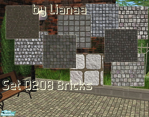 Sims 2 — Set 0208 Brick Floors by Lianaa — Set 0208 Brick Floors by Lianaa