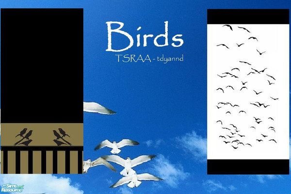 Sims 2 — Birds by tdyannd — A set of two walls with a Bird Theme.