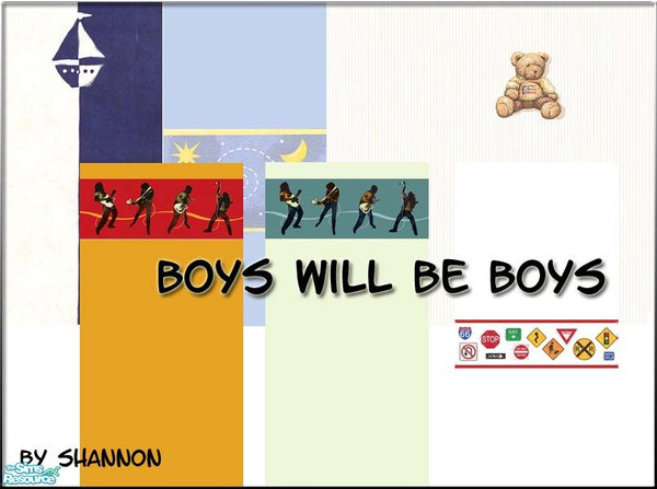 Sims 2 — Boys Will Be Boys Wallpapers by shannon730 — Set of Wallpapers for boys. 