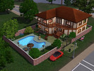 Sims 3 — Cute Family House by EleoneChan2 — Protected by a high wall and a gate activated only by voice recognition, this