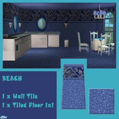Sims 2 — Beach by allison731 — Cost:9. Wall-Floor Set with fine gravel for any bathroom,pool or kitchen.