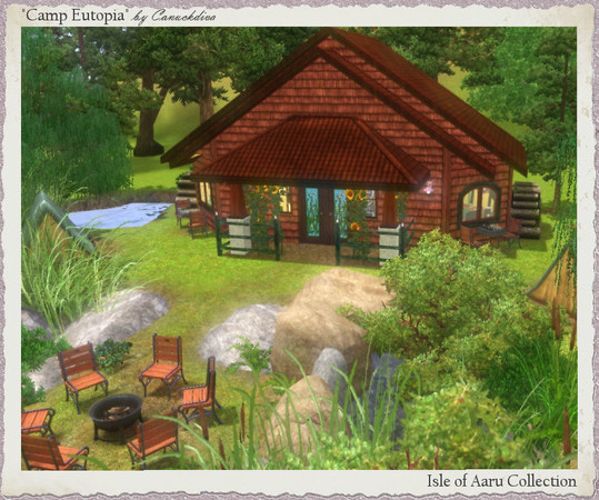 Sims 3 — Camp Eutopia by canuckdiva — Shower? Sure, we have one, but really, who needs it? Camp Eutopia is the perfect