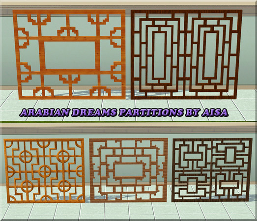 Sims 3 — Arabian Dreams Partitions by Aisa — Five Partitions for your garden or house Enjoy!