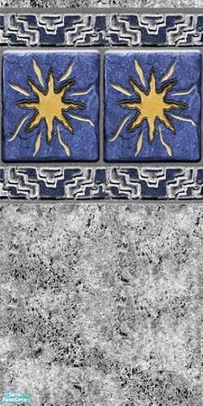 Sims 2 — Azteca - Grey Stone Wall by allison731 — Cost:9. Grey wall with sun.