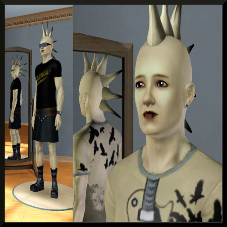 Sims 3 — Percy Punk by mellymoshpit — cc on lips/t.shirt and from store