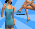 Sims 2 — ADULT Blue tshirt and Converse with denim shorts by jasminehellokitty121994 — Here is a Cute everyday outfit for