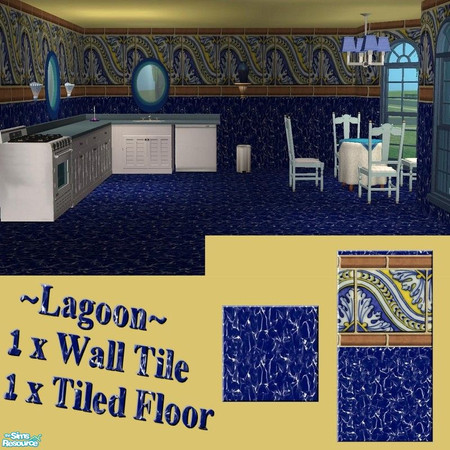 Sims 2 — Lagoon by allison731 — Cost:9. Set includes one tile wall and one tiled floor. This wall and floor can be good