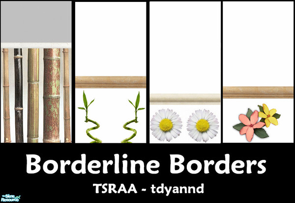 Sims 2 — Borderline Borders by tdyannd — A set of four walls that I spent quite a bit of time on trying to get the hang