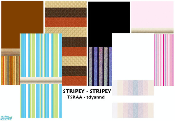 Sims 2 — Stripey-Stripey by tdyannd — A set of 6 walls all having...well, all having STRIPES in common!