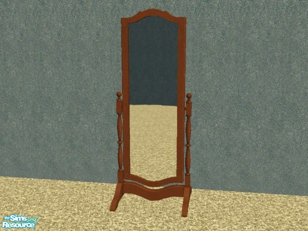 Sims 2 — Country Bedroom Floor Mirror in Cherry by tamlfra — I love the Seasons country set, but prefer dark wood tones.