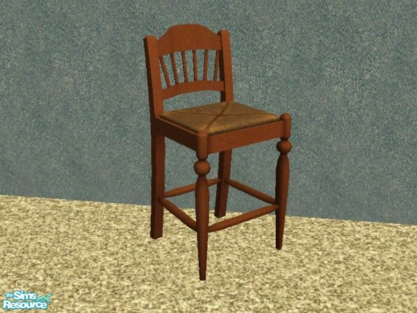 Sims 2 — Country Kitchen in Cherry - Stool by tamlfra — I love the Seasons country set, but I gravitate more towards dark