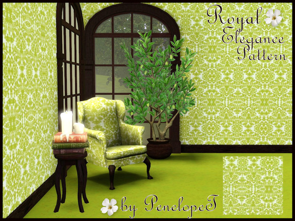 Sims 3 — Royal Elegance Pattern by PenelopeT — This floral pattern is perfect for furniture, walls or clothing. It can be