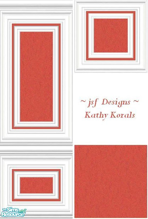 Sims 2 — jsfDesigns KathyKoral by jsf — Deep, coral, subtle, textures make up the carpet, tile and wallpaper panels of