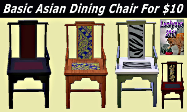 Sims 3 — Basic Asian Dining Chair - By Luckyoyo. by luckyoyo — Shaped and balanced using the Sushi Compass this Basic