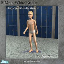 Sims 2 — SIMple White Briefs - Child by MsBarrows — Plain white briefs for children. No mesh required.