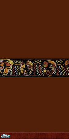 Sims 2 — African Abstract Border by Shakeshaft — Part of a room set with an African feel, set includes Armchair and