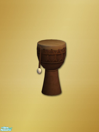 Sims 2 — Africa Deco Drum - Mesh by Shakeshaft — Part of a room set with an African feel, set includes Armchair and