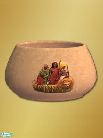 Sims 2 — Africa Clay Vase - Master Mesh by Shakeshaft — Part of a room set with an African feel, set includes Armchair