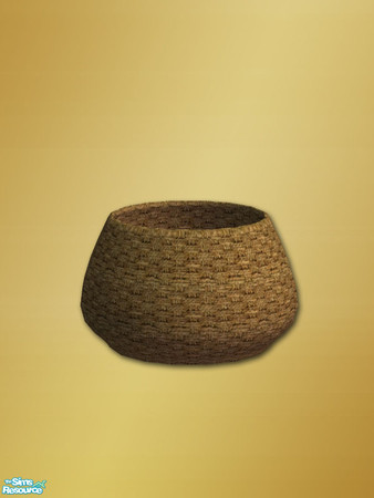 Sims 2 — Wicker Bowl - Mesh by Shakeshaft — Part of a room set with an African feel, set includes Armchair and Loveseat