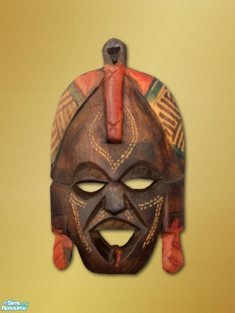 Sims 2 — African Mask - Mesh by Shakeshaft — Part of a room set with an African feel, set includes Armchair and Loveseat