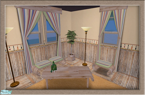 Sims 2 — Castena Beach Bentform Set by HugeLunatic — Washed out recolor of MsBarrows Bentform objects. Includes all
