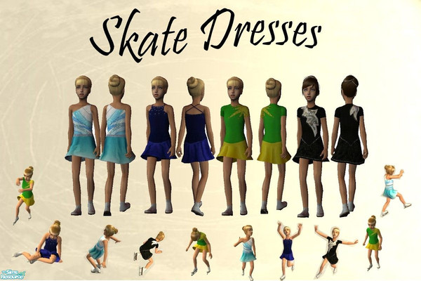 Sims 2 — Skate Dresses by gommel22 — Four skate dresses for your little girls. You find it under formal and outerwear,