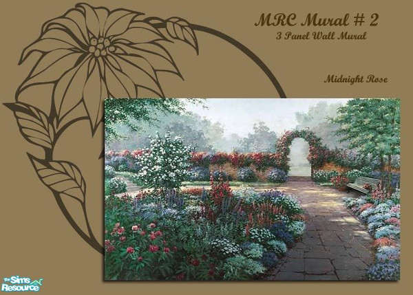 Sims 2 — MRC Mural # 2 by MidnightRose — A 3 tile wallpaper mural. Created by Midnight Rose