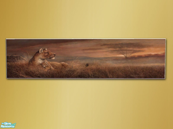 Sims 2 — Africa Horizontal Print - Mesh by Shakeshaft — Part of a room set with an African feel, set includes Armchair