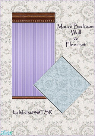 Sims 2 — Mauve Bedroom Wall & Floor set by micha89 — Mauve wallpaper & teal carpet to match my Mauve Bedroom