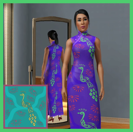 Sims 3 — Peacock by allison731 — By allison731 www.thesimsresource.com Themed pattern with bird.