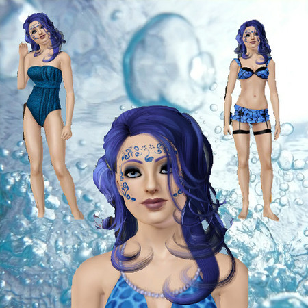 Sims 3 — Water Godess by Roobz1 — Water Godess,another sim in my element set i made,also see others fire,earth,wind.