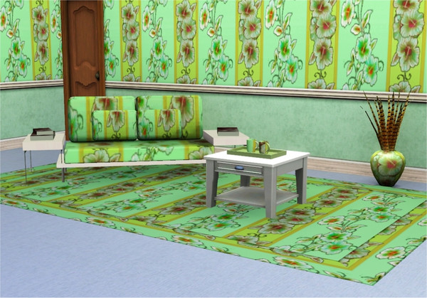Sims 3 — marcorse_allamanda pattern by marcorse — Stylised allamanda blooms and vines in a vertical treatment.