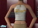 Sims 2 — Faded Star Top by siennacreations2 — White and gold faded star logo top with a hint of gold trimming.
