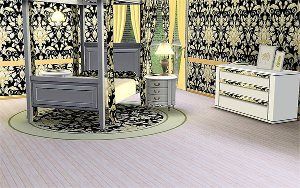 Sims 3 — marcorse_empress josephine pattern by marcorse — A sumptuous, padded wallpaper pattern, in tones of black and