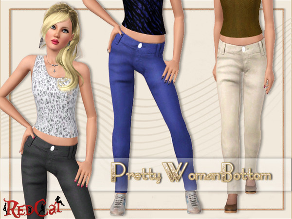Sims 3 — Pretty Woman Set_Bottom by RedCat — 1 Recolorable Pallet. 3 Styles. 