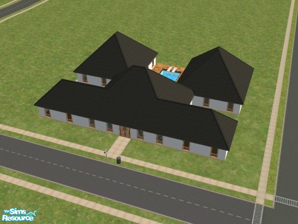 Sims 2 — Duplex by sc305273 — A duplex including: A pool, 1 conjoined kitchen, 4 bedrooms, 2 dining, 2 living rooms, and