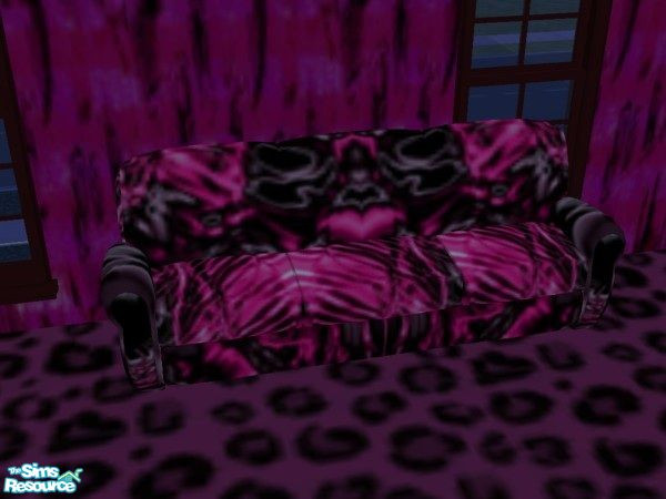 Sims 2 — 5 Pink Punk Couches - Swirls by staceylynmay2 — Five pink punk recolours of base game couch.playboy bunny,