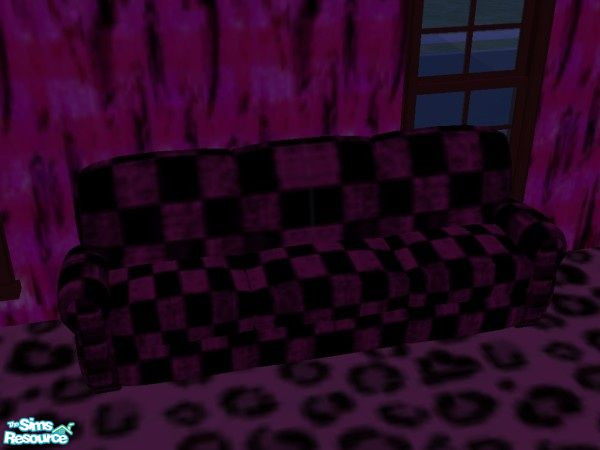 Sims 2 — 5 Pink Punk Couches - Checkered by staceylynmay2 — Five pink punk recolours of base game couch.playboy bunny,
