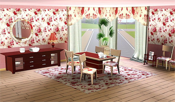 Sims 3 — marcorse_like a red rose pattern by marcorse — A delicate and romantic red rose pattern.