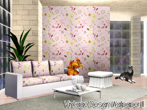 Sims 3 — Vintage Design Wallpaper III by TSR Archive — By Pralinesims /under Theme
