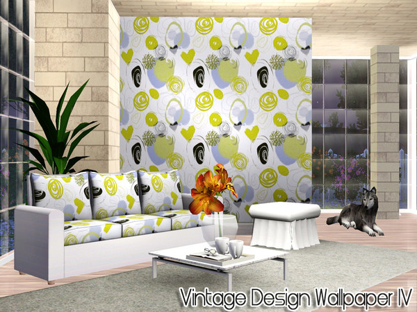 Sims 3 — Vintage Design Wallpaper IV by TSR Archive — By Pralinesims /under Theme