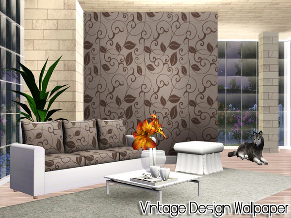 Sims 3 — Vintage Design Wallpaper by TSR Archive — By Pralinesims /under Theme