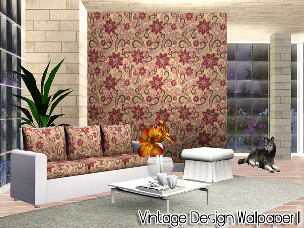 Sims 3 — Vintage Design Wallpaper II by TSR Archive — By Pralinesims /under Theme