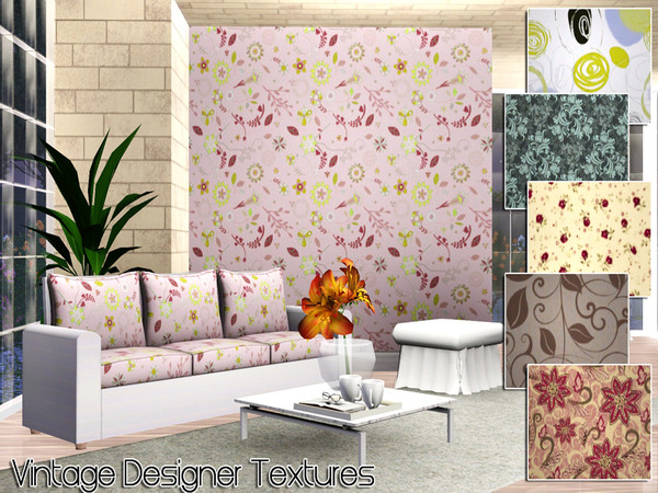 Sims 3 — Vintage Designer Textures by TSR Archive — This set contains six sweet vintage textures. We hope you like it:D