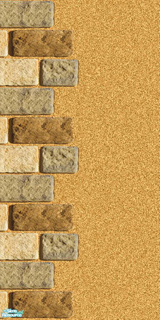 Sims 2 — Masonry wall 05 - left side by Semitone — Masonry wall 05 - yellow stone at the left side